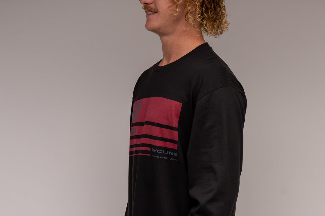 Racing Stripe Long Sleeve Tee Coal